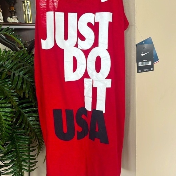 Brand New Nike Team USA Just Do It Red Racerback Tank Top Olympics Slim Fit - Picture 6 of 14